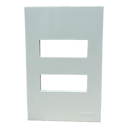 TAPA 2 PUNTOS LINEA ESPEJO BL