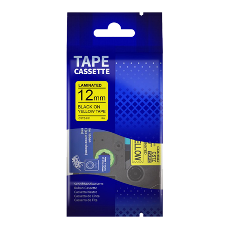CINTA LAMINADA 12mm NG/AMARILL