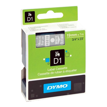 CINTA D1 PLAST BCO/TRA 19mm 7m