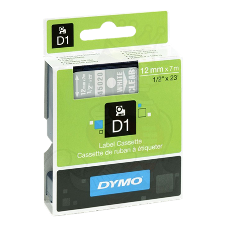 CINTA D1 PLAST BCO/TRA 12mm 7m