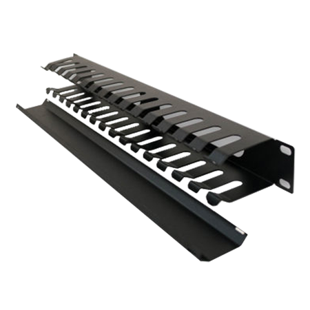ORGANIZ HORIZ CABLES 1U C/TAPA