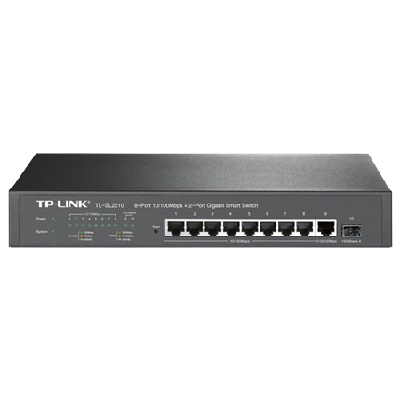 SWITCH 8P 10/100 2GB 1SFP RACK